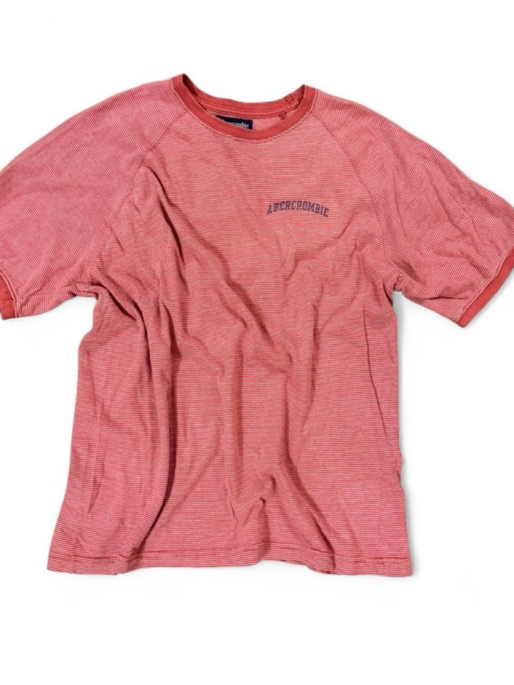Vintage Y2K Abercrombie & Fitch Red Striped Streetwear Cotton T-Shirt Men’s XL